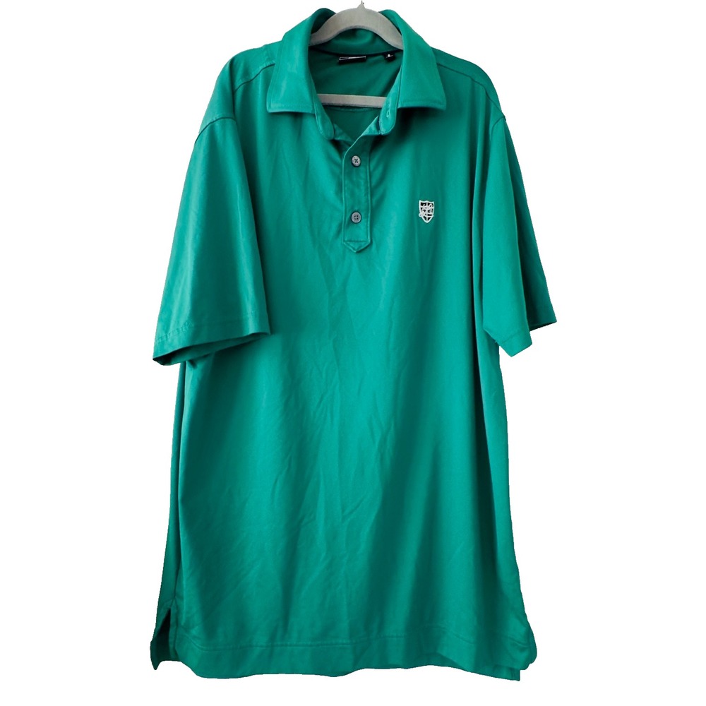 FootJoy FJ Men's Size Small Green Stretch Golf Polo Shirt Crest Logo Preppy Mens